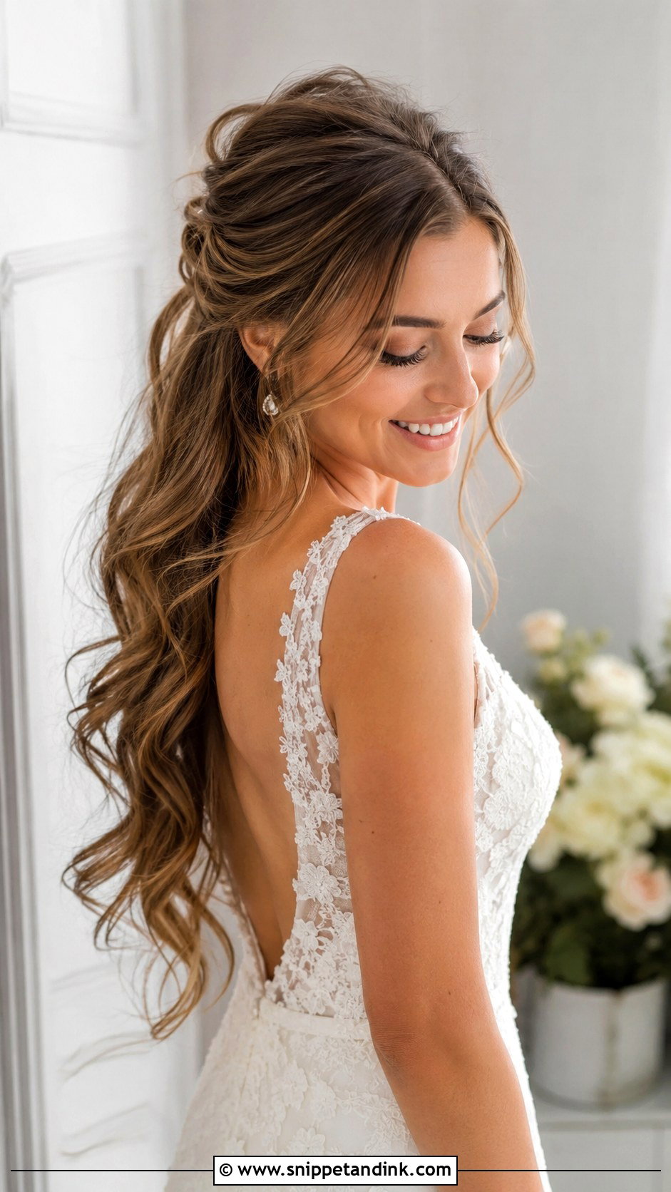 Romantic Half Up Half Down - Snippet and Ink - 25 Glam Wedding Hair Ideas