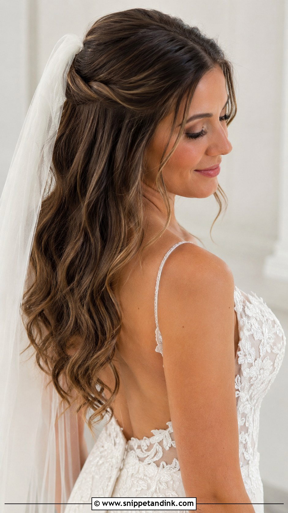 Romantic Half Up Half Down Bridal Look - Snippet and Ink - 20 Traditional Bridal Hairstyles