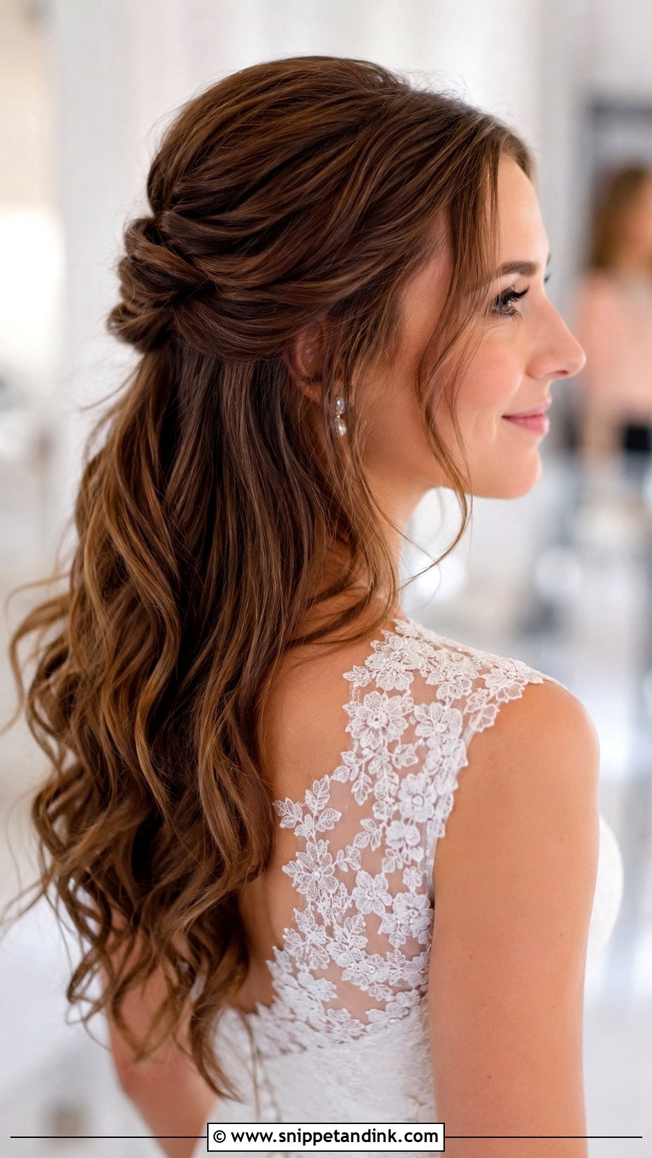 Romantic Half Up Half Down Wedding Hair - Snippet and Ink - 25 Romantic Wedding Hair Ideas