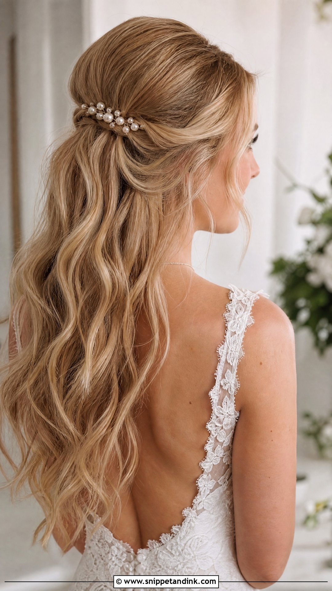 Romantic Half Up Half Down Wedding Hair - Snippet and Ink - 20 Classic Wedding Hair Ideas