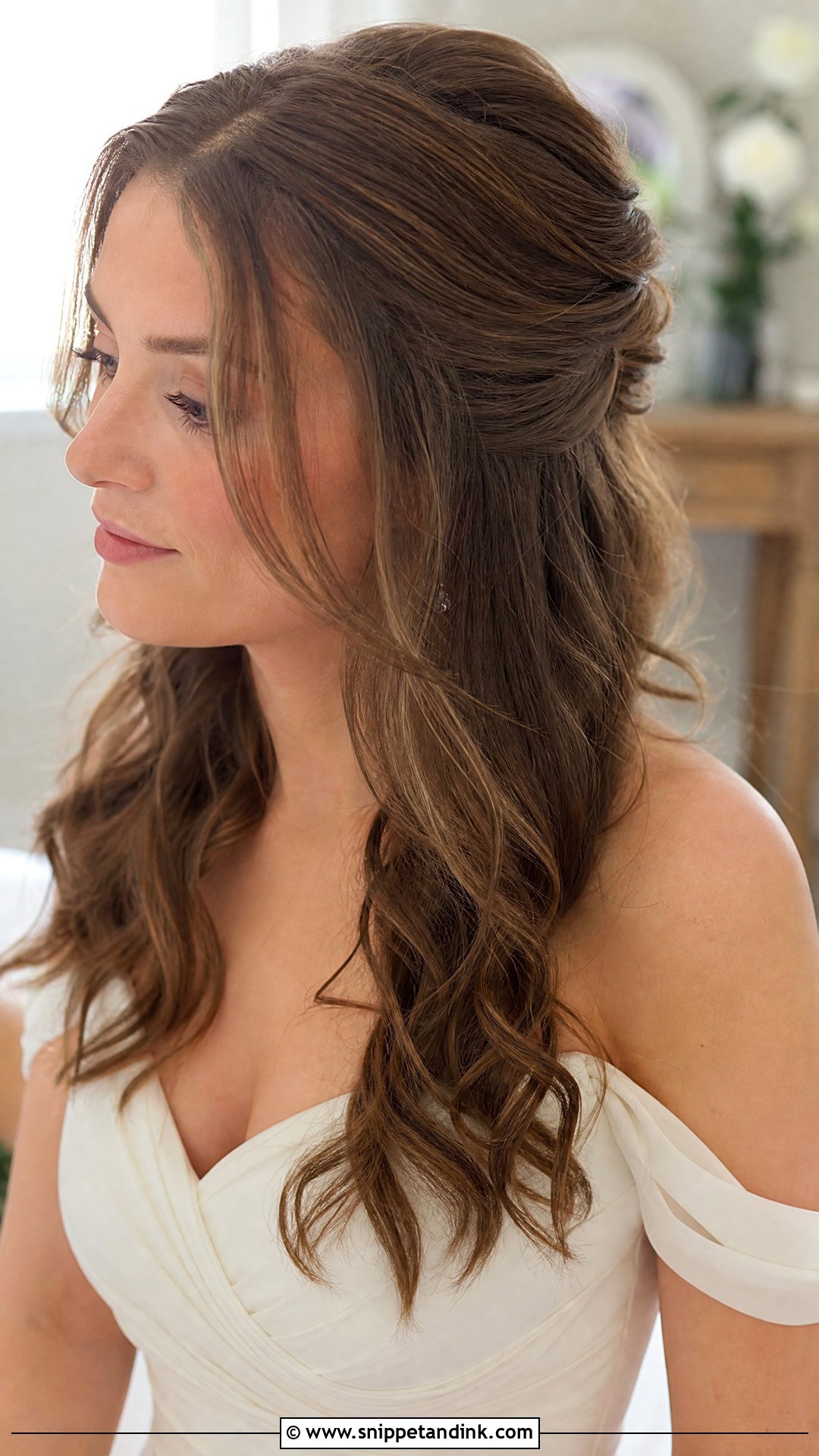 Romantic Half Up Half Down With Loose Curls - Snippet and Ink - 20 Party Wedding Hair Styles
