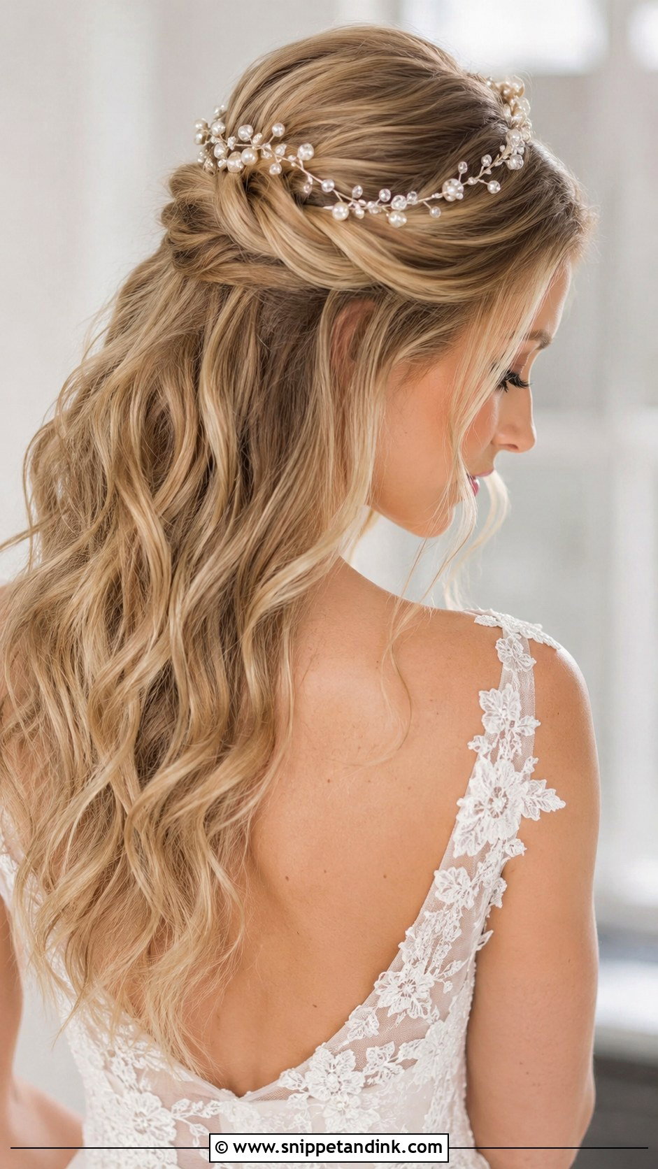 Romantic Half Up Loose Updo - Snippet and Ink - 30 Loose Updo Wedding Ideas
