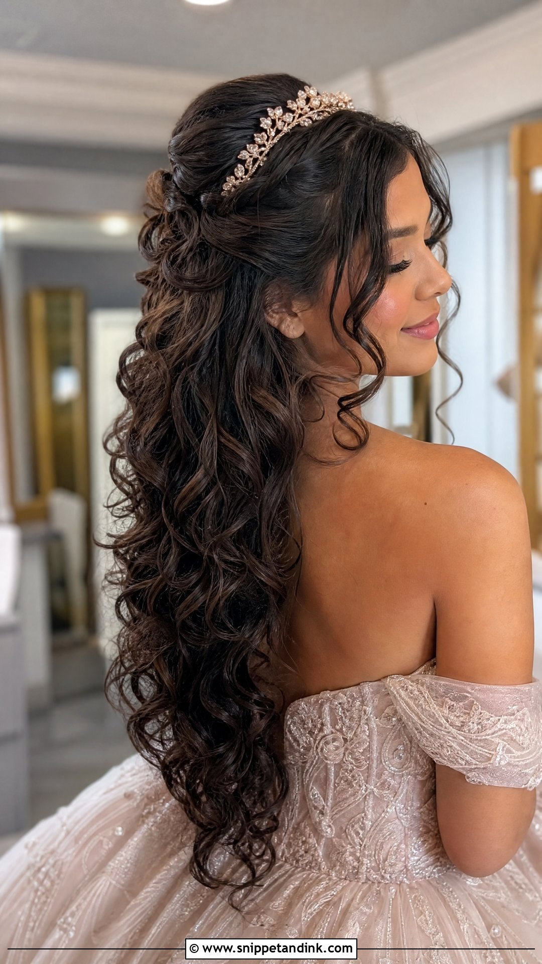 Romantic Half Up Ponytail With Curls - Snippet and Ink - 20 Half-Up Ponytail Wedding Ideas