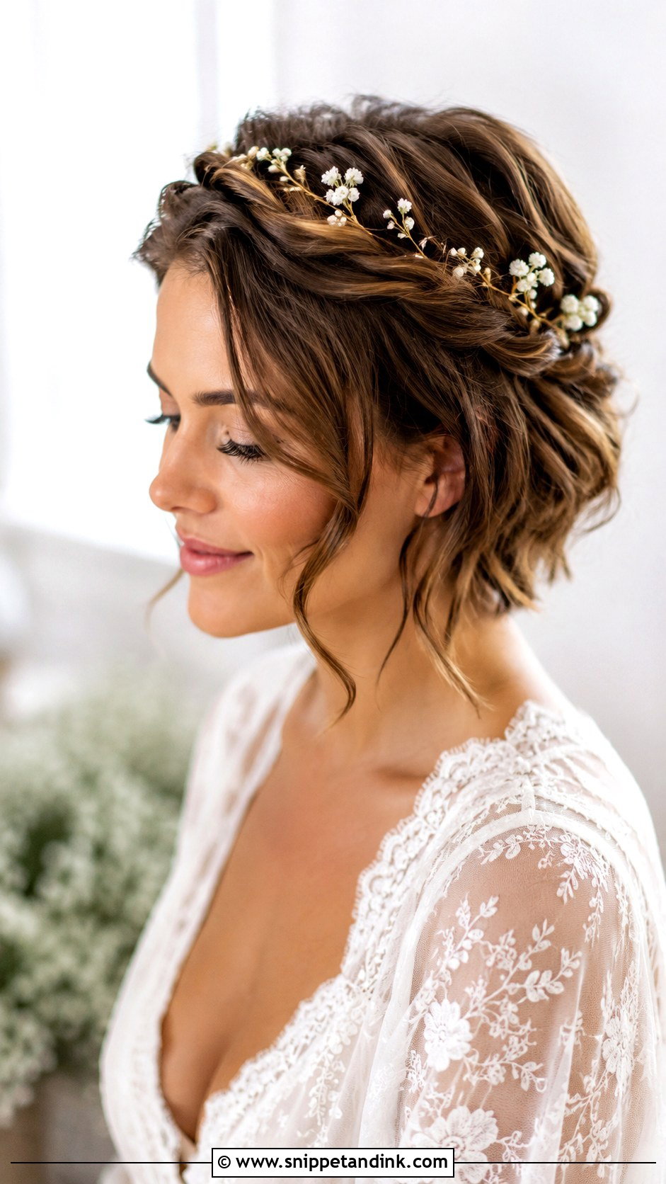 Romantic Halo Twist - Snippet and Ink - 20 Hairstyles for Weddings Short Hair