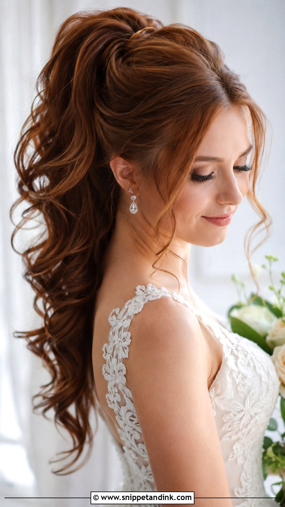 Romantic High Ponytail With Curls - Snippet and Ink - 25 High Ponytail Wedding Hairstyles