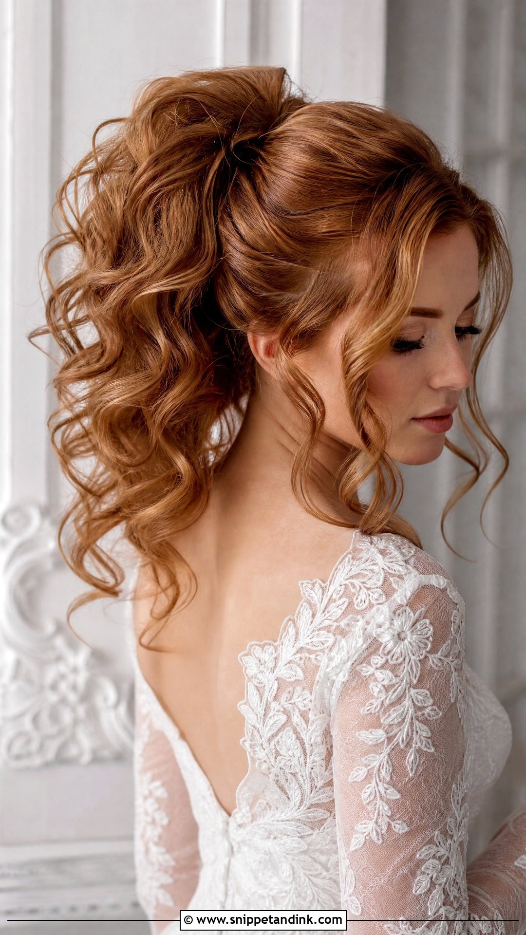 Romantic High Ponytail With Curls - Snippet and Ink - 20 High Pony Wedding Ideas