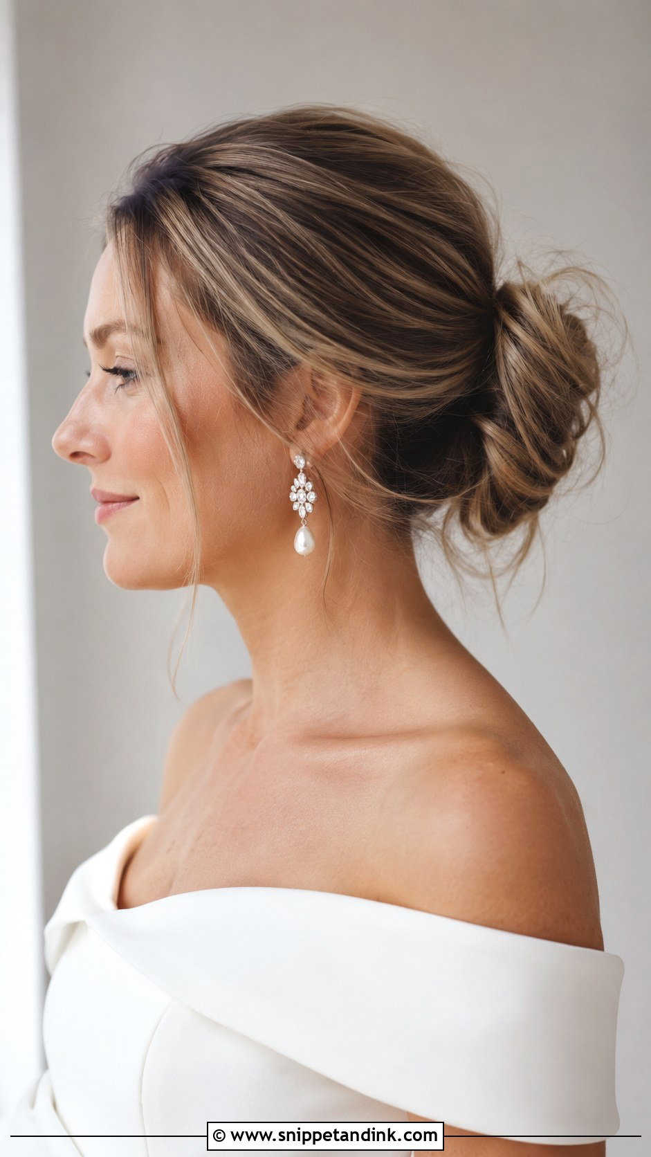 Romantic Loose Bun With Waves - Snippet and Ink - 25 Loose Bun Wedding Hair Ideas