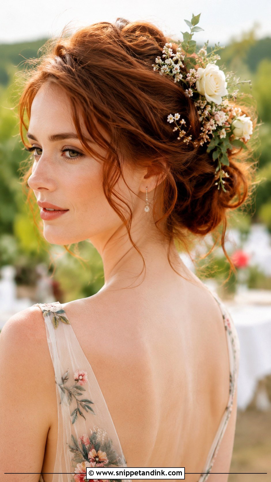 Romantic Loose Bun - Snippet and Ink - 35 Bridal Bun Ideas