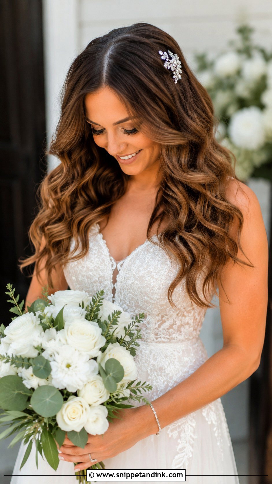 Romantic Loose Curls Wedding Hairstyle - Snippet and Ink - 20 Wedding Hairstyles Videos