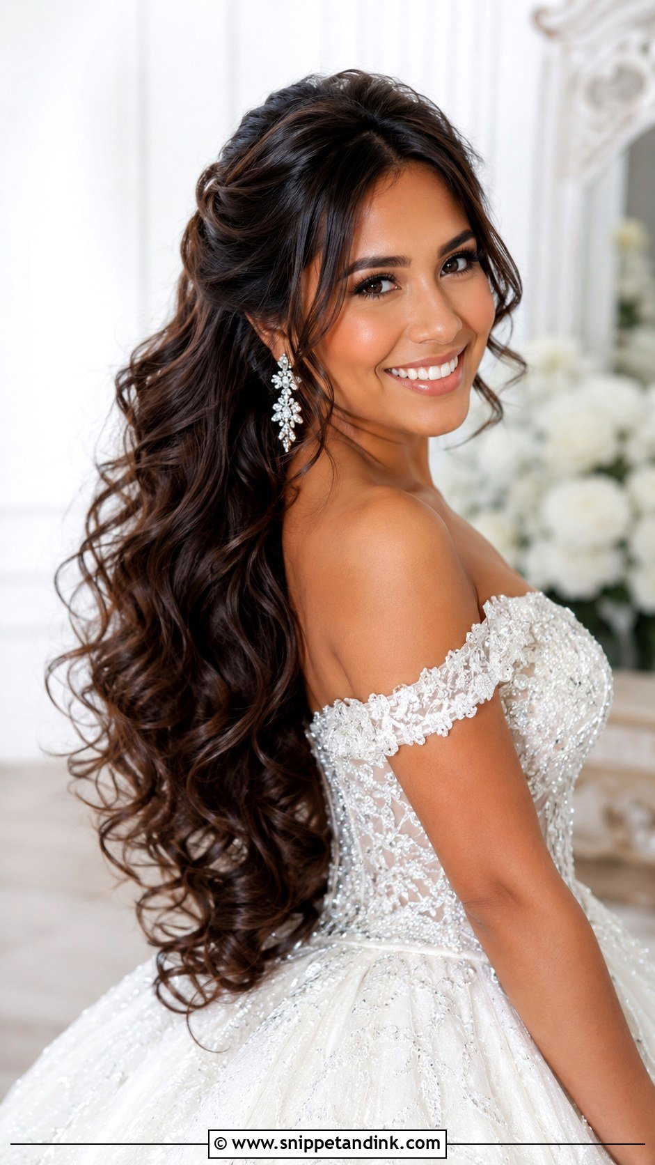 Romantic Loose Curls for Long Hair - Snippet and Ink - 25 Long Bridal Hair Down Ideas