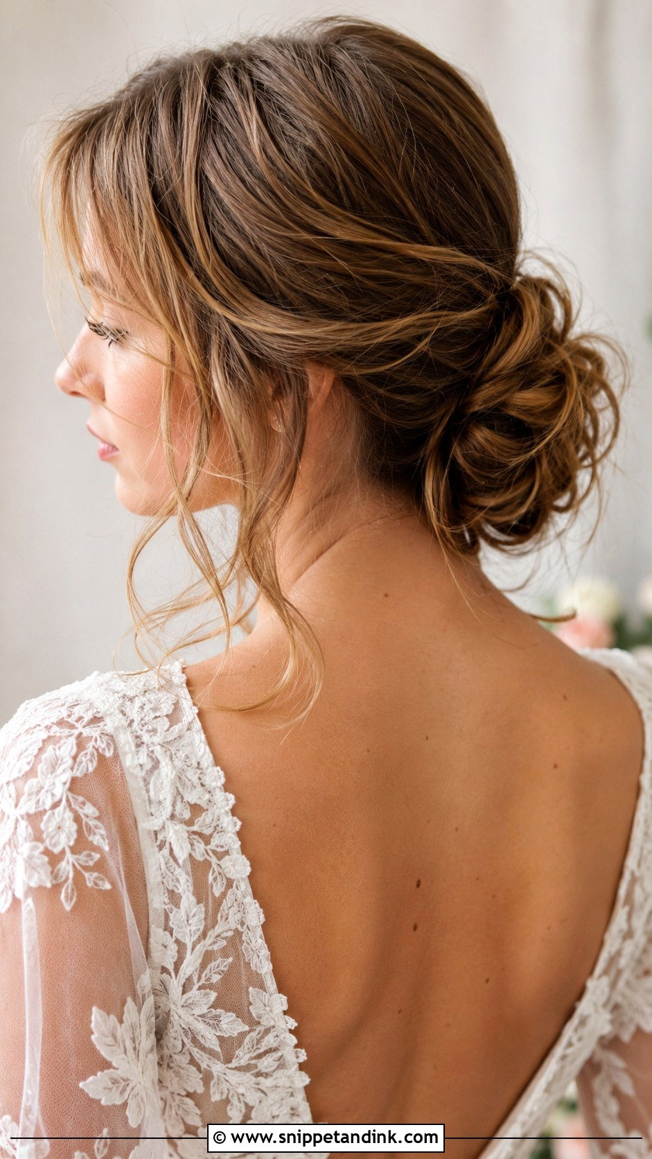 Romantic Loose Low Bun - Snippet and Ink - 20 Sofia Richie Wedding Hair Ideas