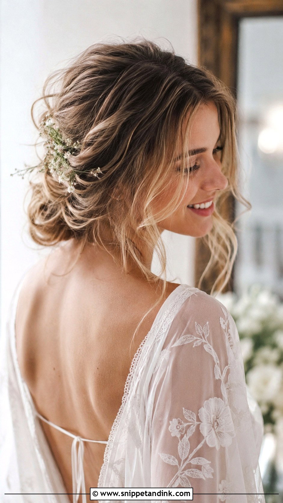 Romantic Loose Updo - Snippet and Ink - 30 Hair Styles for Long Hair for Weddings