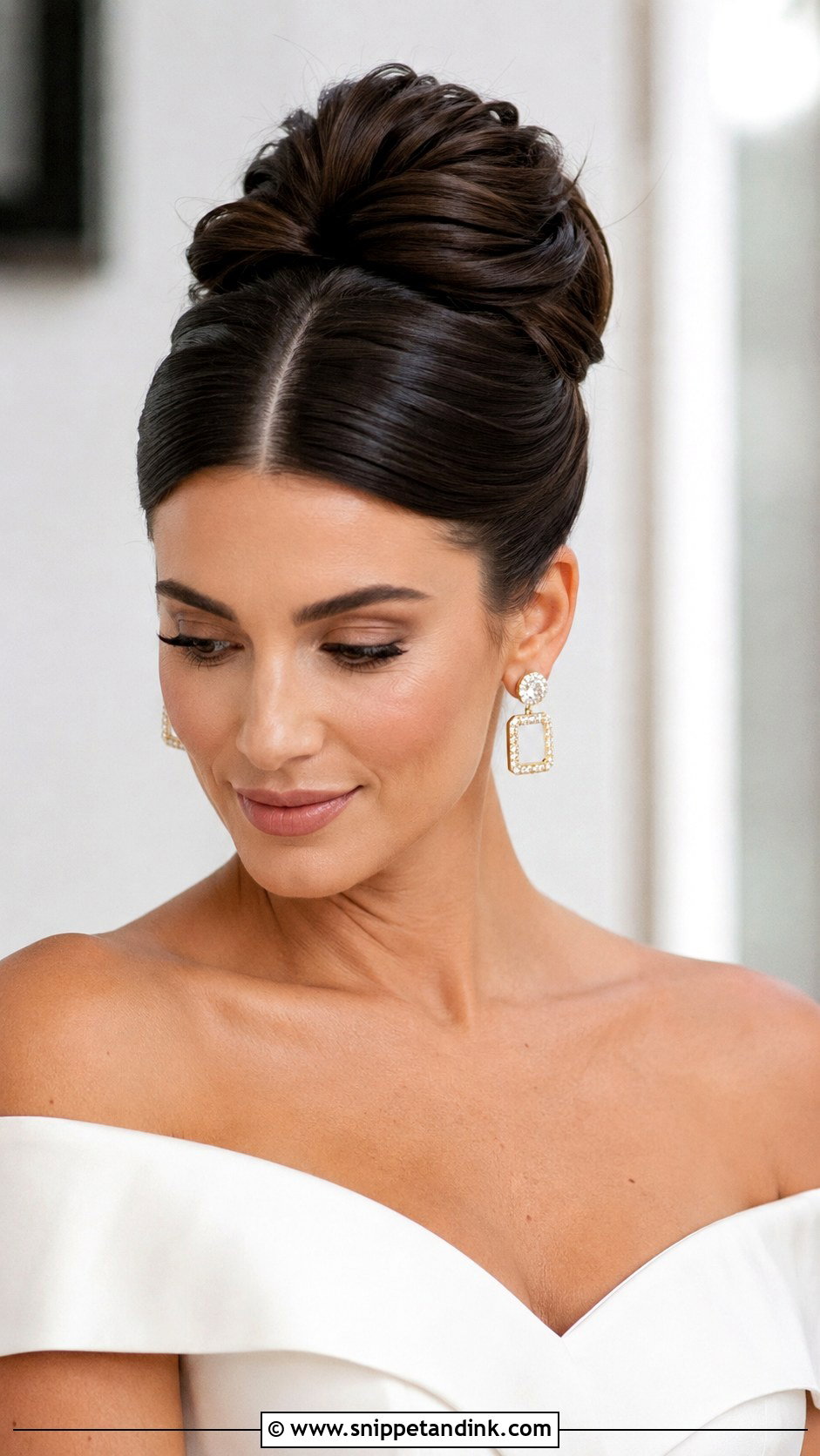 Romantic Loose Updo With Waves - Snippet and Ink - 25 Brunette Wedding Updo Ideas