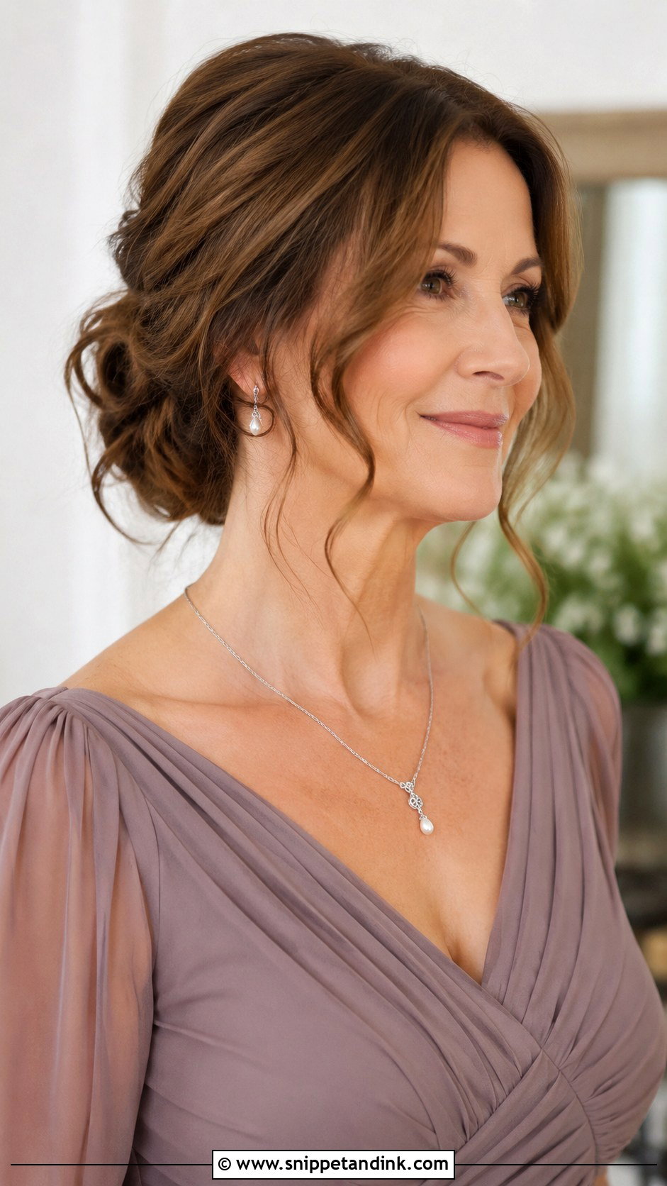 Romantic Loose Updo with Face Framing Pieces - Snippet and Ink - 30 Mother of the Bride Hair Down Ideas