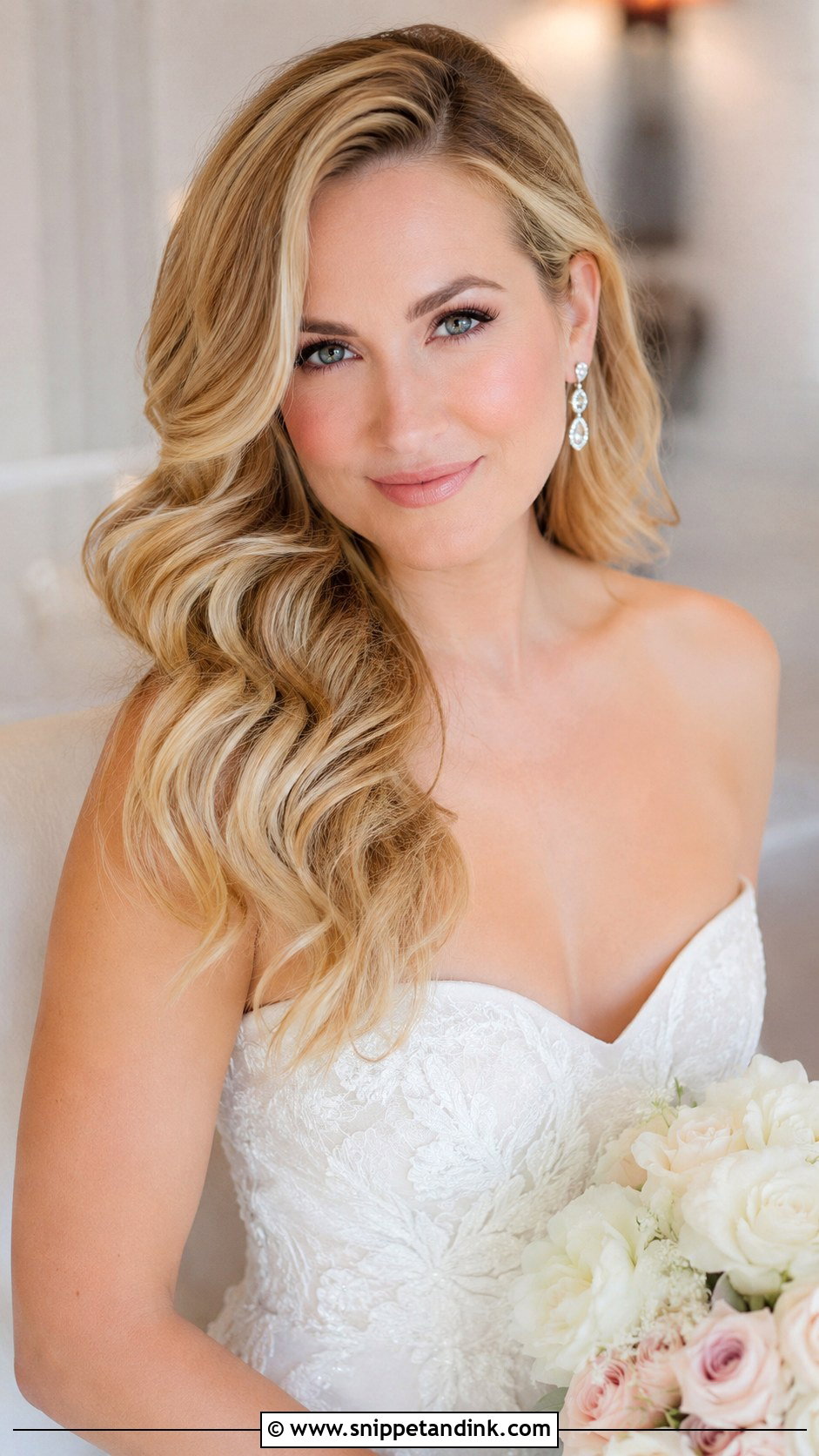 Romantic Loose Waves for Brides - Snippet and Ink - 30 Wedding Day Hair Ideas