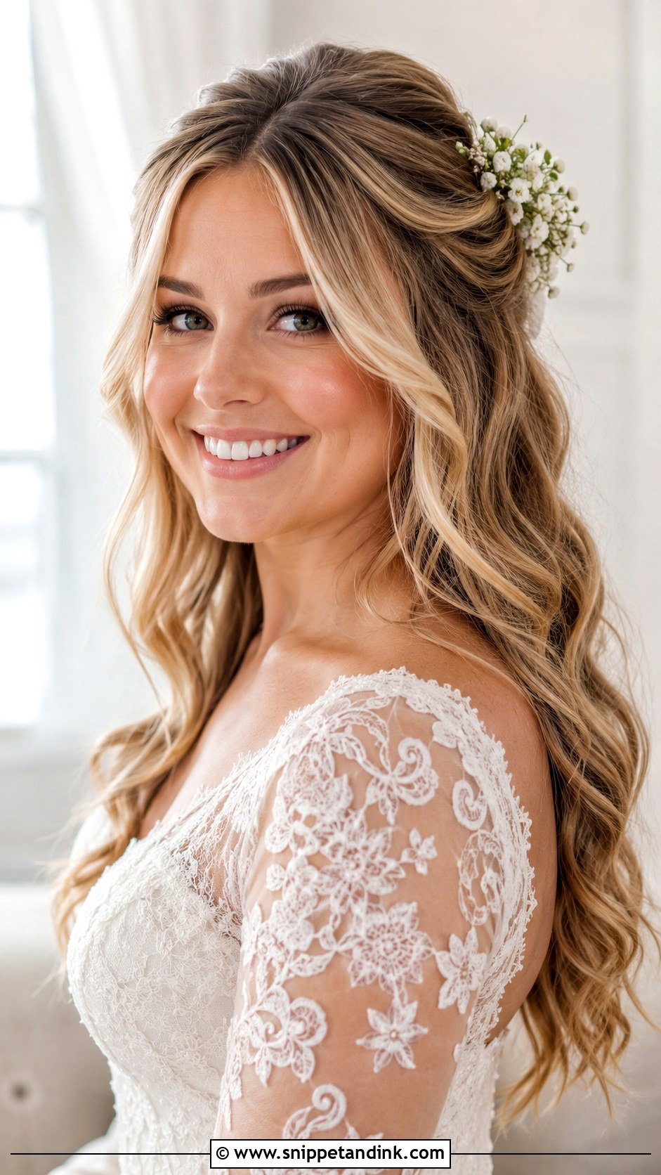 Romantic Loose Waves for Round Face - Snippet and Ink - 25 Wedding Hair for Round Face Ideas