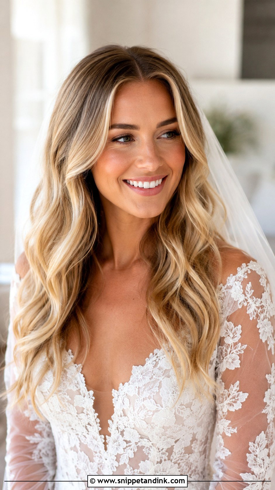 Romantic Loose Waves for Wedding - Snippet and Ink - 30 Hairstyle for Bride Ideas