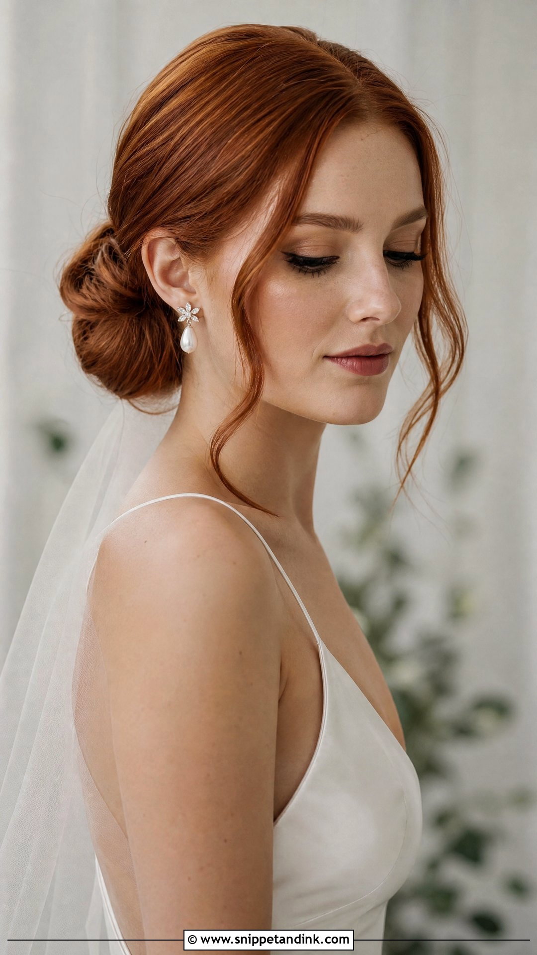 Romantic Low Bun Wedding Updo - Snippet and Ink - 20 Red Hair Brides