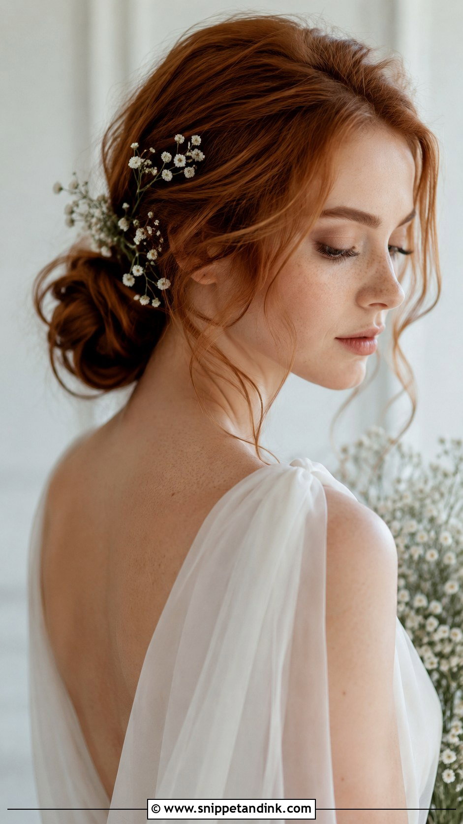 Romantic Low Bun With Face Framing Tendrils - Snippet and Ink - 20 Classy Wedding Hairstyles
