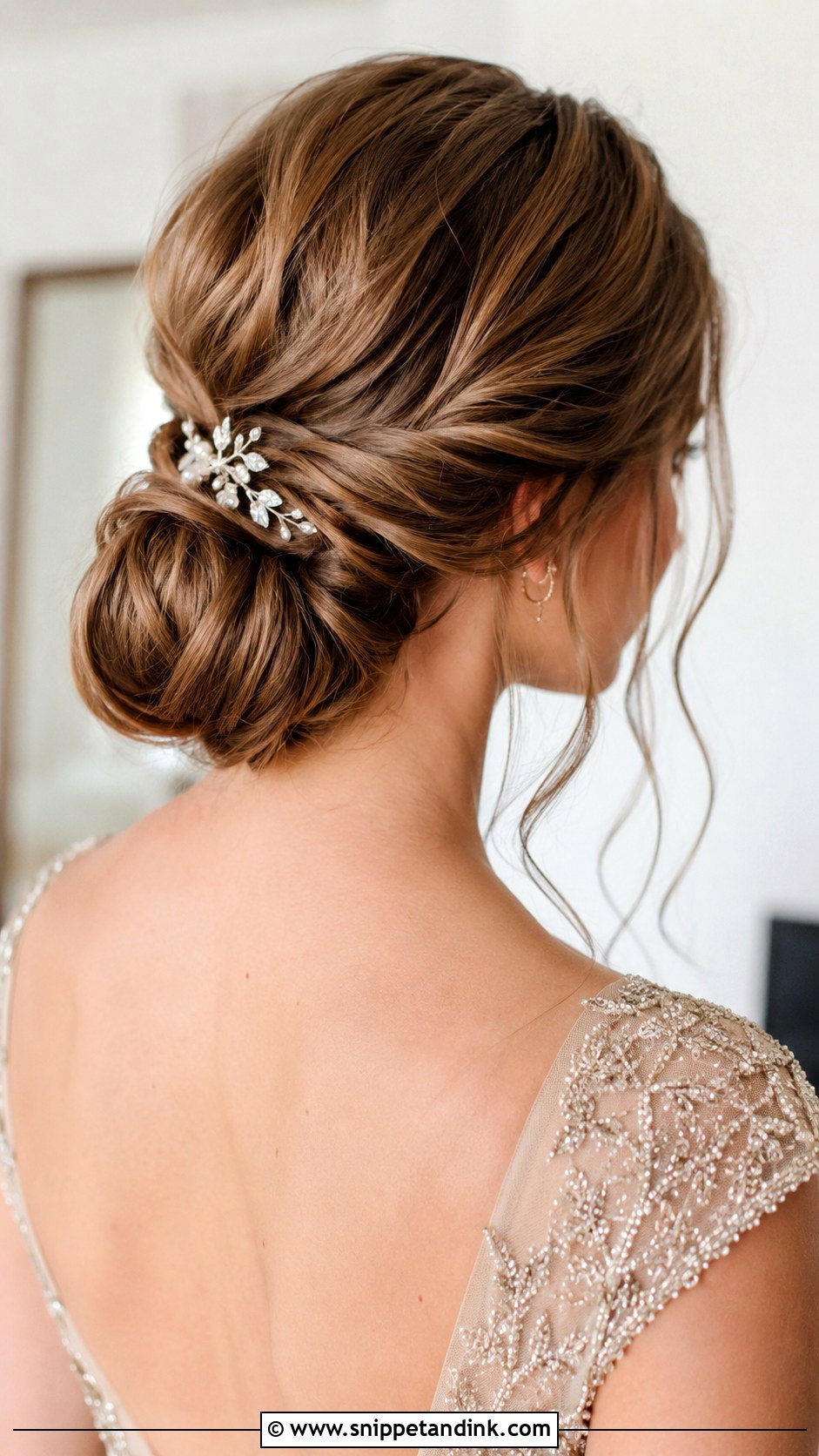 Romantic Low Bun With Twists - Snippet and Ink - 20 Hairstyles for Medium Length Hair Wedding Guest