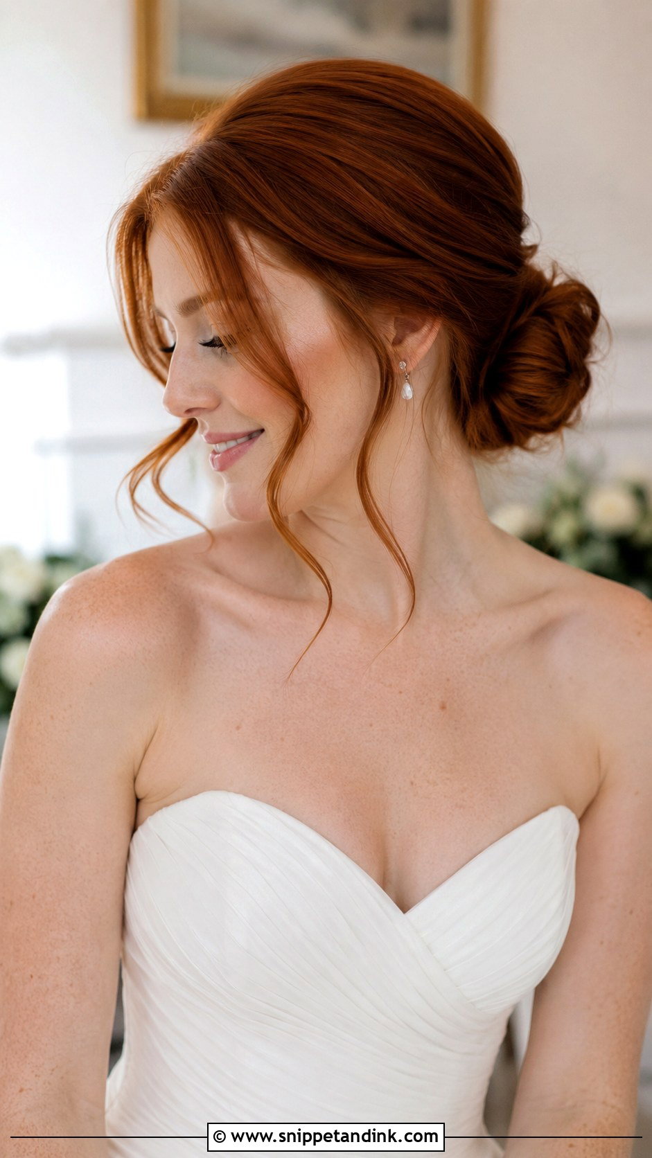 Romantic Low Bun for Red Hair - Snippet and Ink - 25 Ginger Wedding Hair Ideas