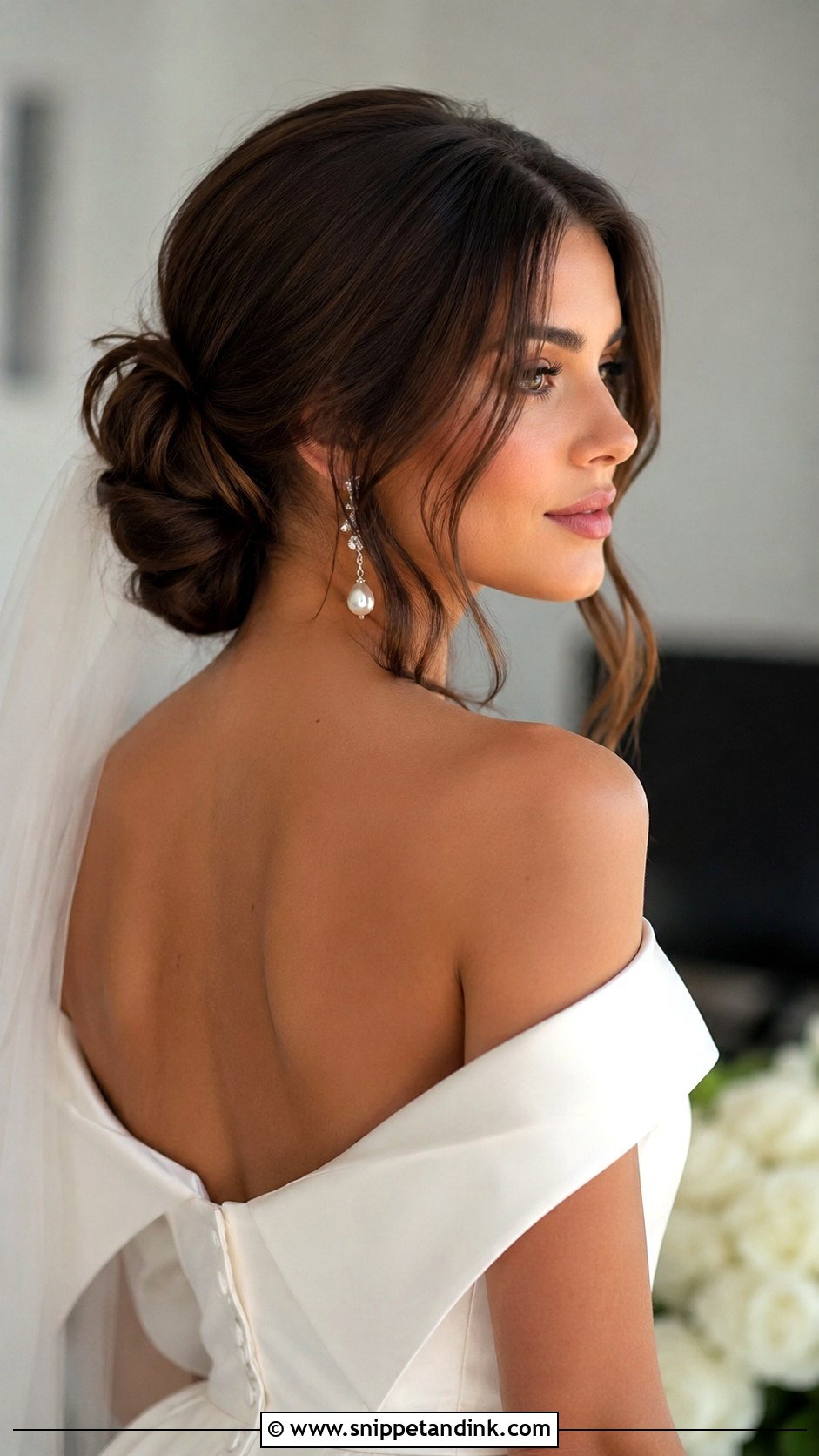 Romantic Low Chignon Lob - Snippet and Ink - 20 Lob Wedding Hair Ideas