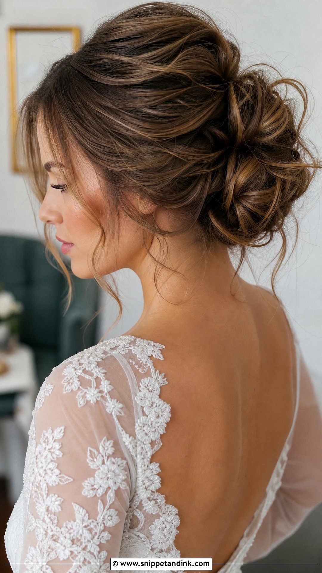 Romantic Messy Bridal Updo - Snippet and Ink - 15 Elegant Bridal Updos for Long Hair