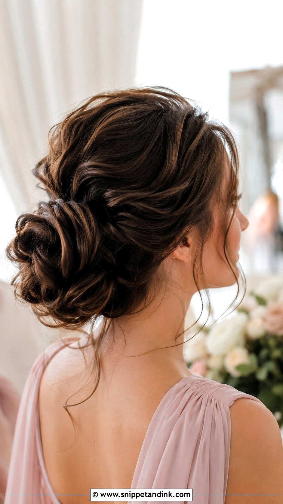 Romantic Messy Bun Bridesmaid Hair - Snippet and Ink - 20 Messy Bun Bridesmaid Ideas