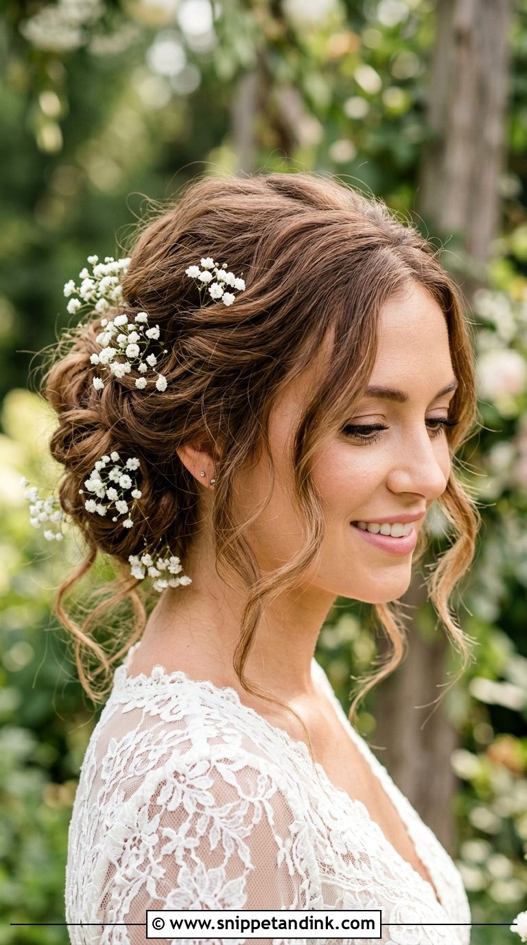 Romantic Messy Bun With Tendrils - Snippet and Ink - 20 Bridal Wedding Hair Updo Ideas