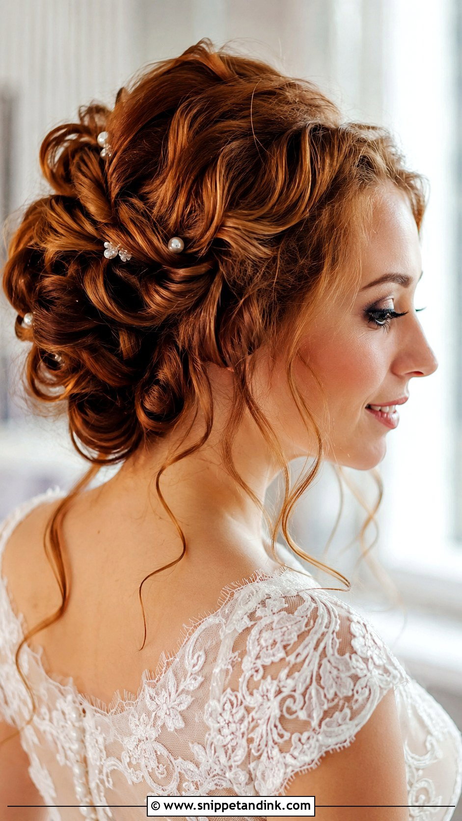Romantic Pinned Curls Updo - Snippet and Ink - 20 Hair Styles for Short Hair Wedding Ideas