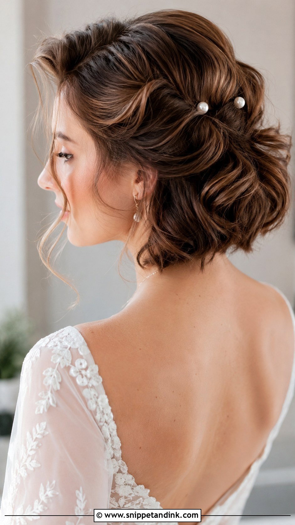 Romantic Pinned Curls - Snippet and Ink - 25 Simple Wedding Hairstyles for Short Hair