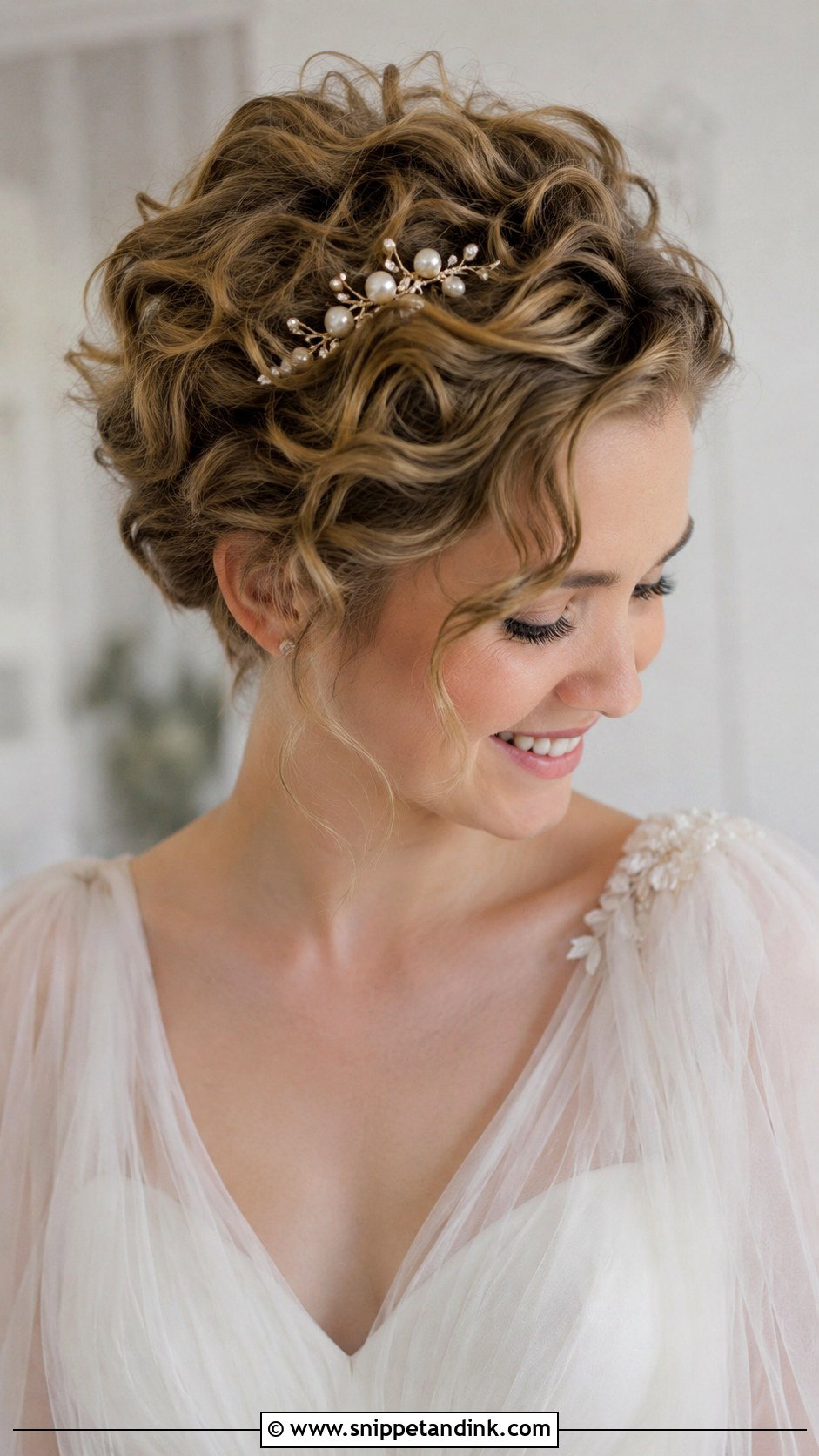 Romantic Pixie Cut With Soft Curls - Snippet and Ink - 20 Pixie Cut Wedding Hairstyles