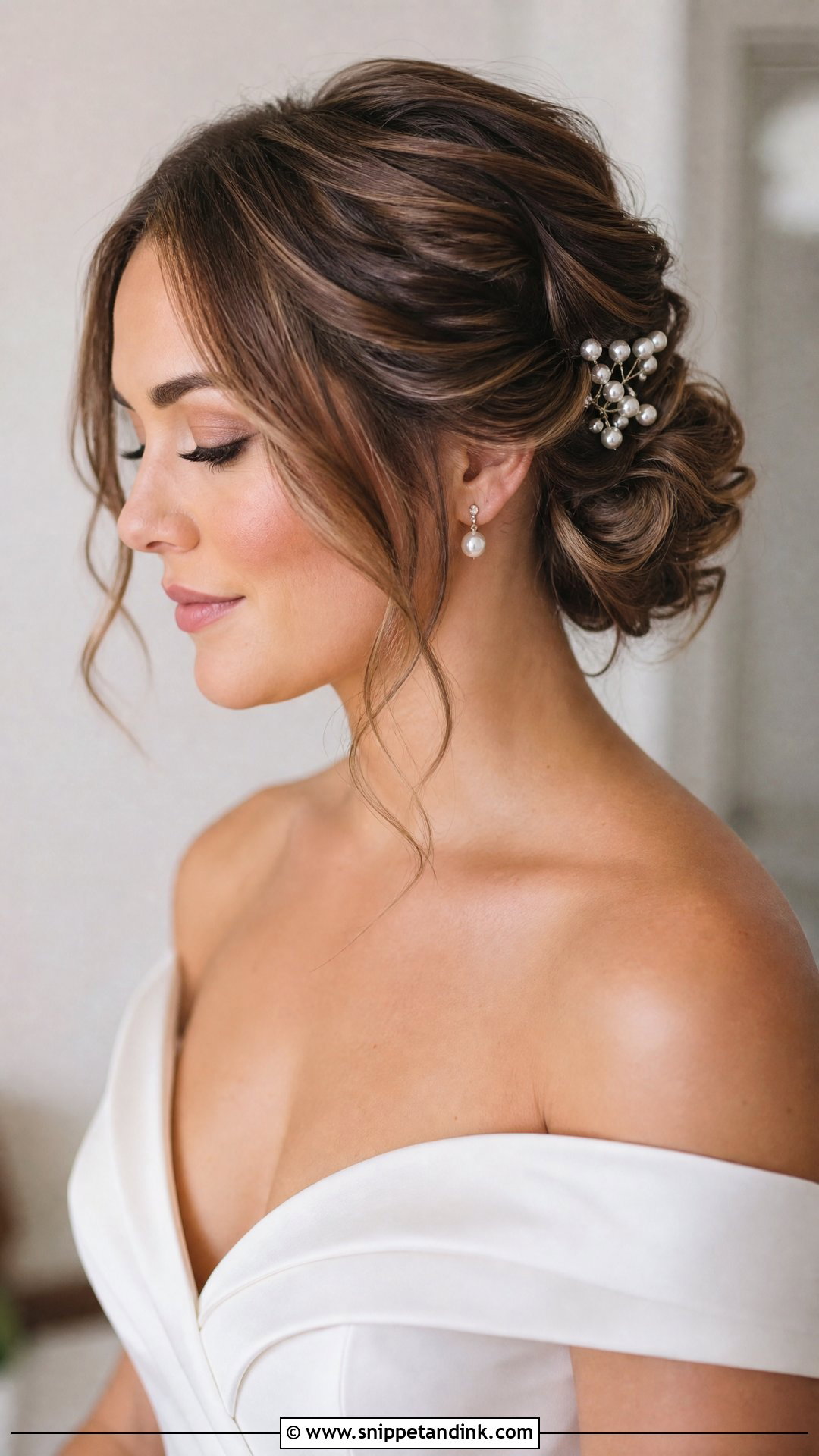 Romantic Short Updo - Snippet and Ink - 20 Short Haired Bride Ideas