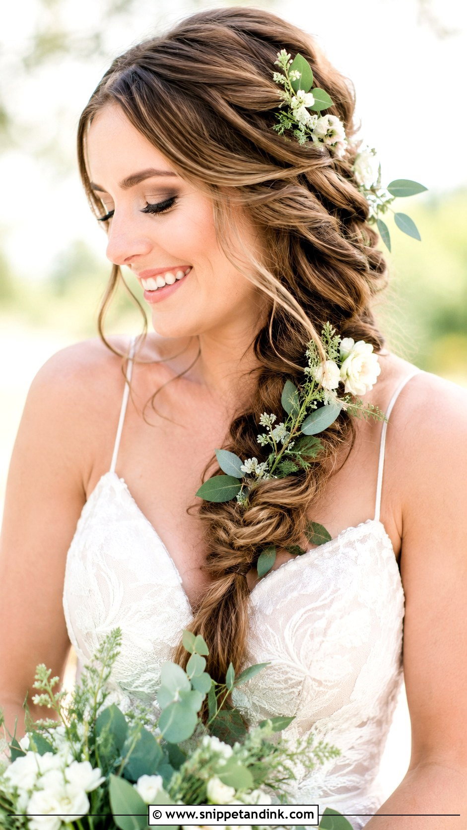 Romantic Side Braid - Snippet and Ink - 25 Simple Wedding Hairstyles for Long Hair