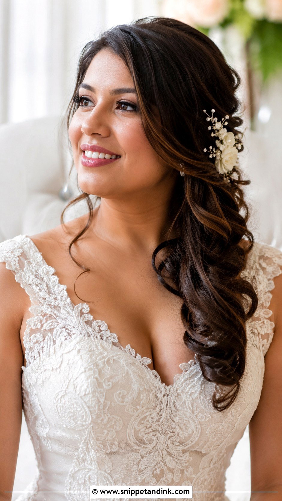 Romantic Side Ponytail for Wedding - Snippet and Ink - 20 Ponytail Wedding Hairstyle Ideas