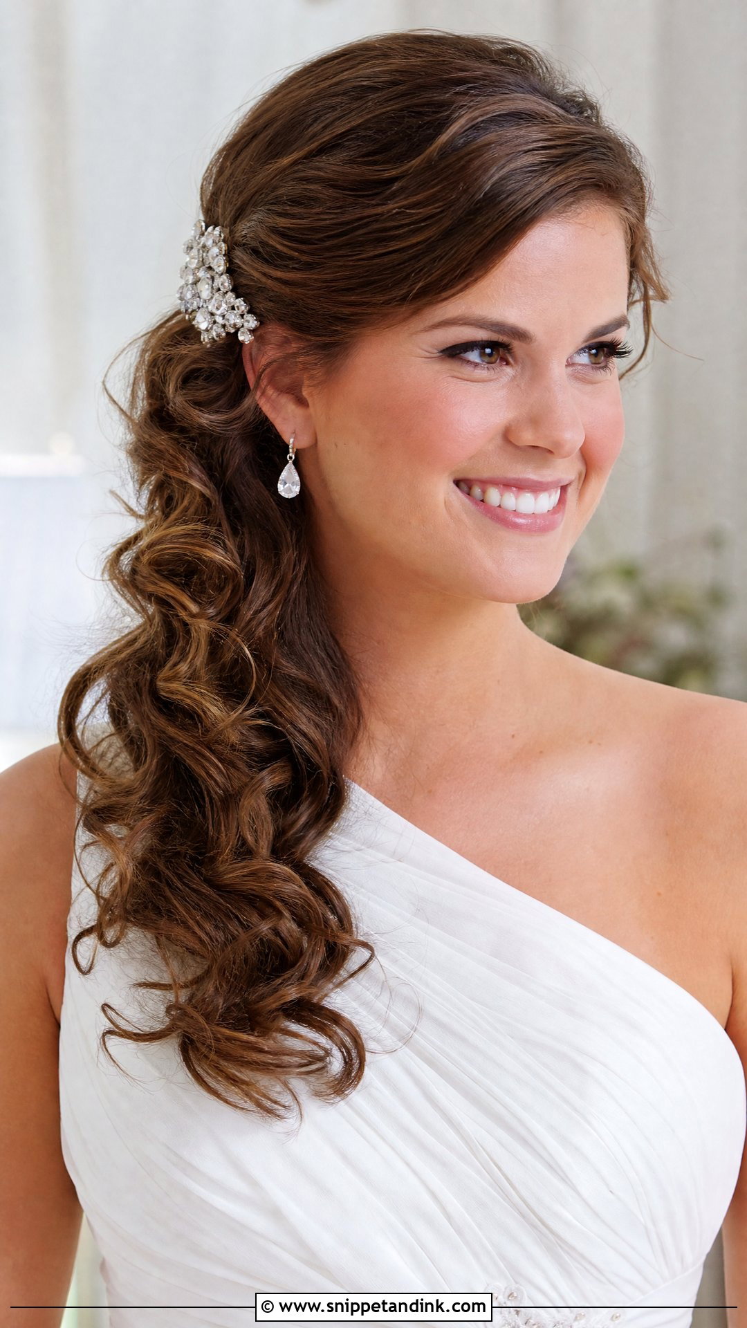 Romantic Side Swept Curls - Snippet and Ink - 20 Classic Bride Hairstyles
