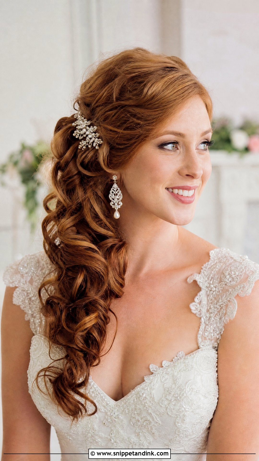 Romantic Side Swept Curls - Snippet and Ink - 20 New Bridal Hairstyle Ideas