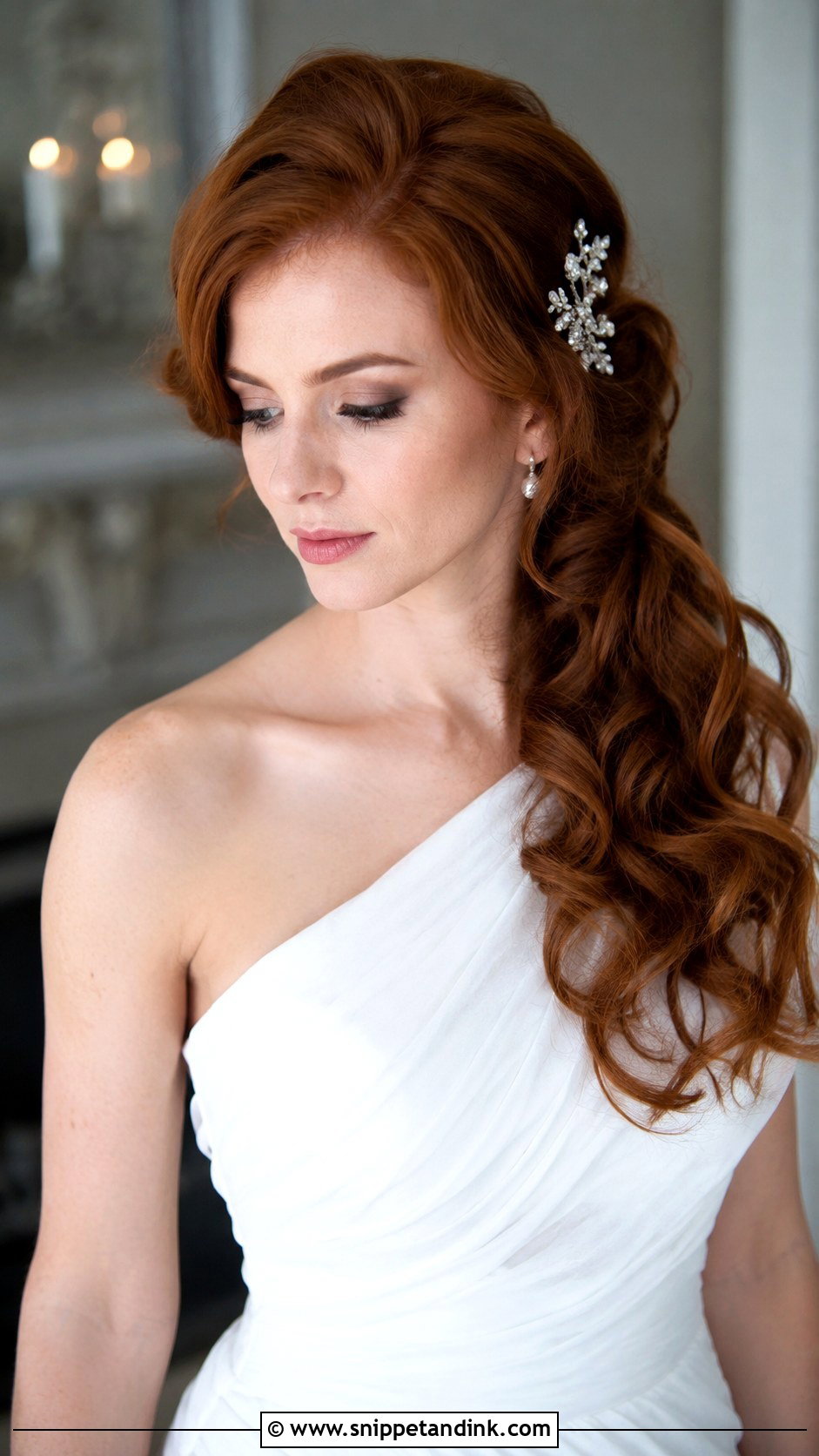 Romantic Side Swept Curls - Snippet and Ink - 20 Romantic Wedding Hairstyles