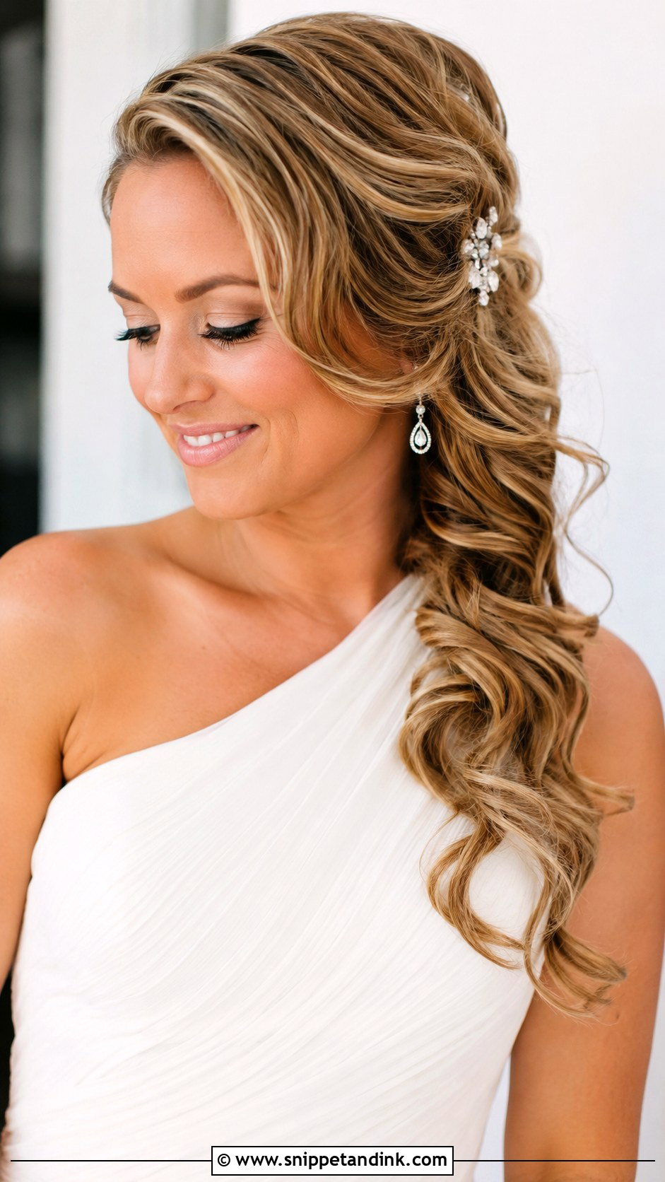Romantic Side Swept Curls - Snippet and Ink - 25 Hair Styles for Weddings
