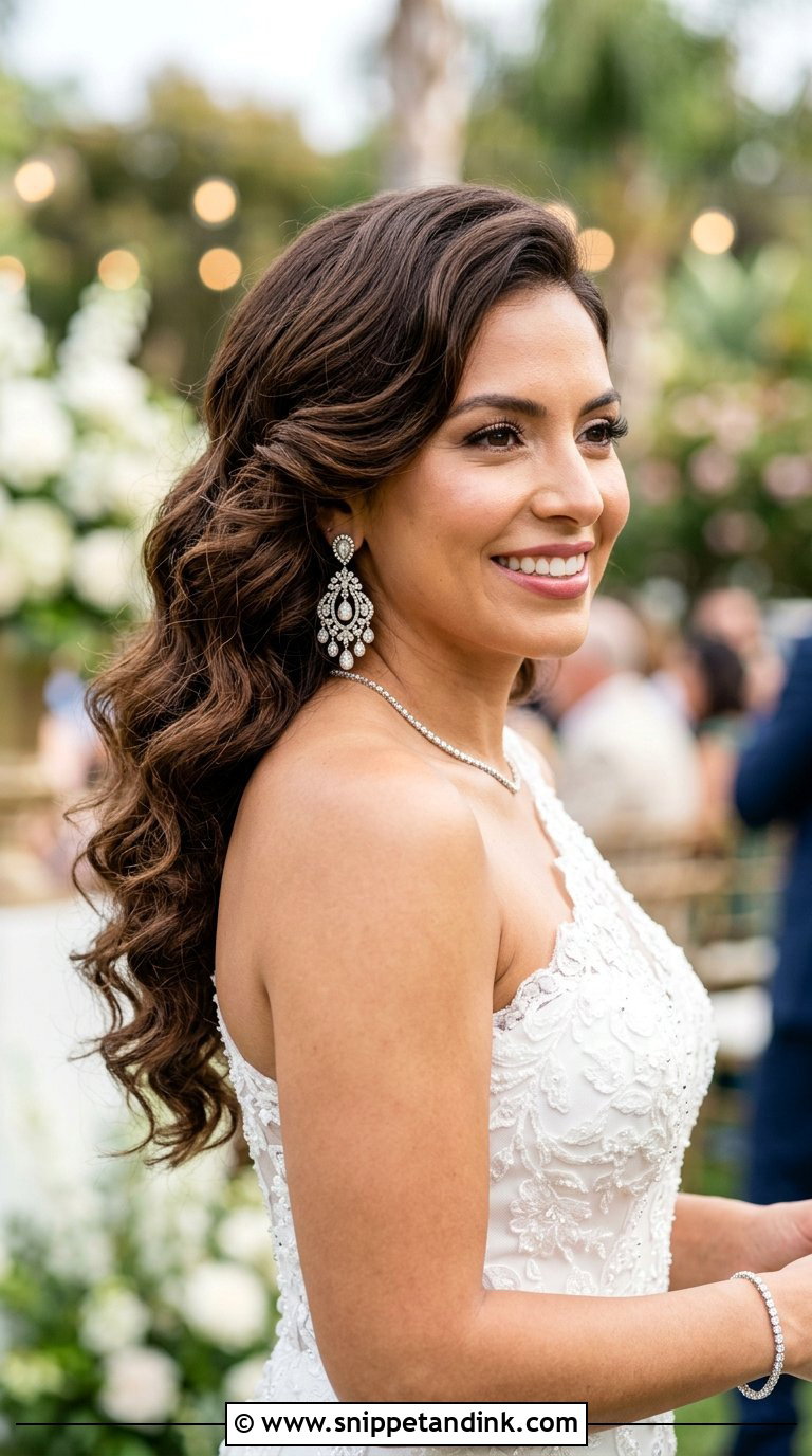 Romantic Side Swept Curls - Snippet and Ink - 20 Bride Hairdo Ideas