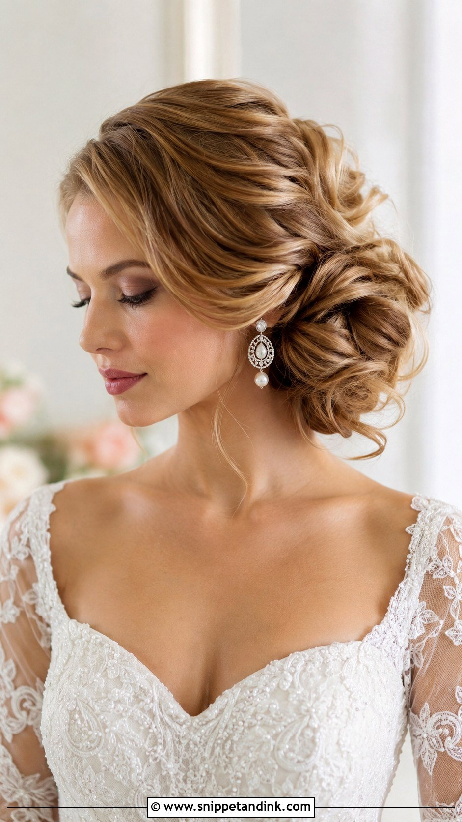 Romantic Side Swept Updo - Snippet and Ink - 20 Textured Wedding Updo Ideas