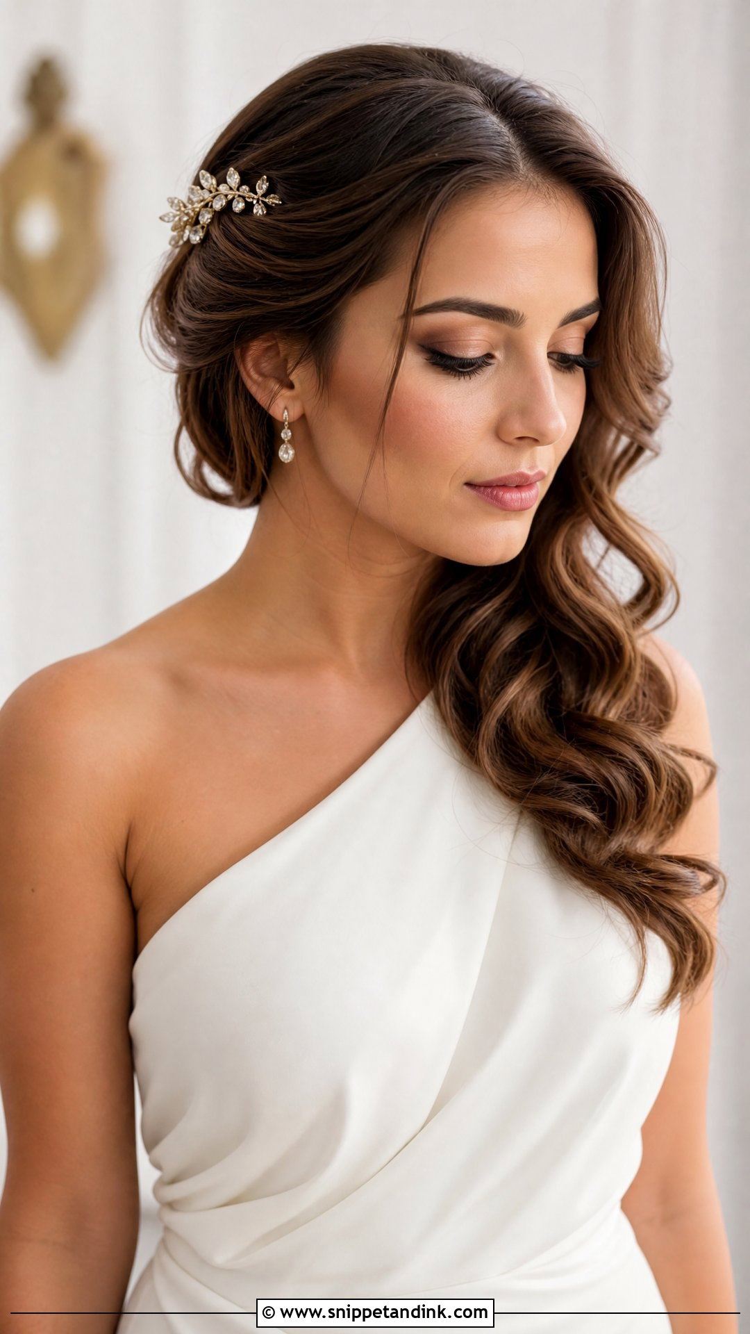 Romantic Side Swept Waves - Snippet and Ink - 20 Relaxed Wedding Hair Ideas