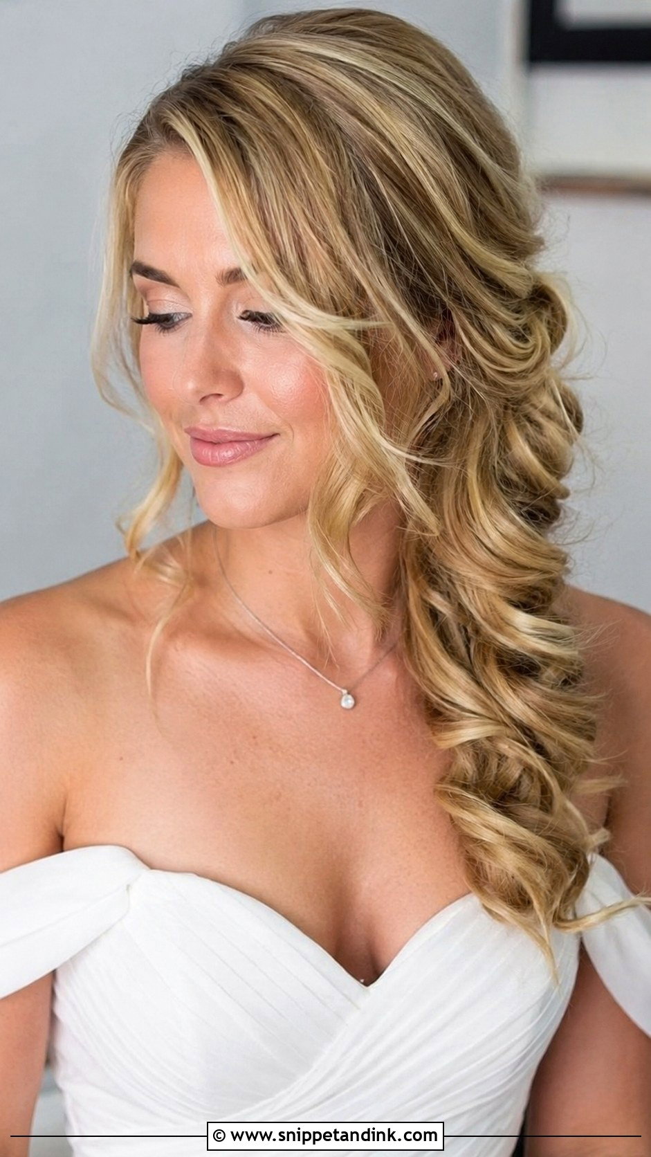 Romantic Side Swept Waves Updo - Snippet and Ink - 25 Side Updo Wedding Hair Ideas