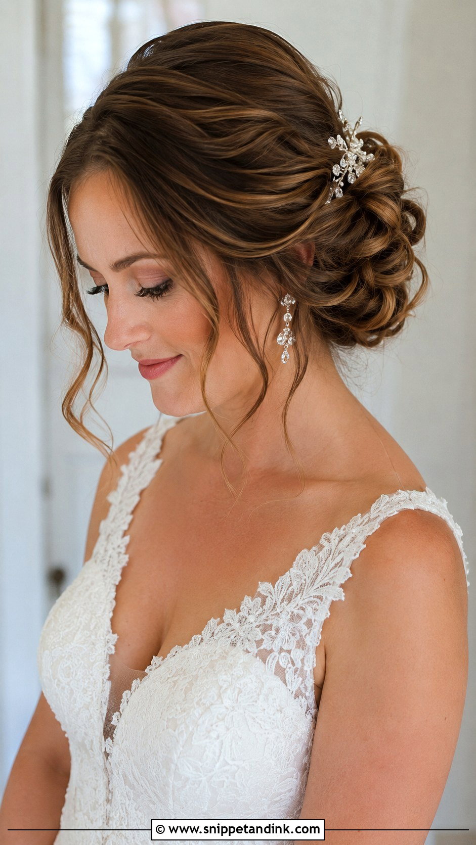 Romantic Twisted Updo for Brides - Snippet and Ink - 20 Wedding Hairstyles 2025 Trends