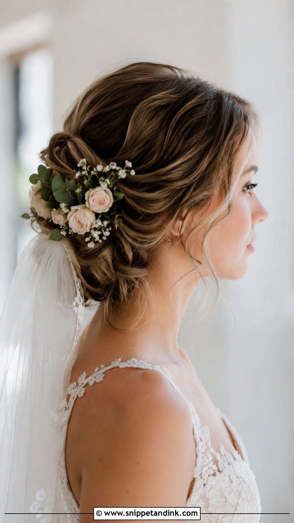 Romantic Updo Bun With Wisps - Snippet and Ink - 20 Cute Bun Hairstyles for Wedding