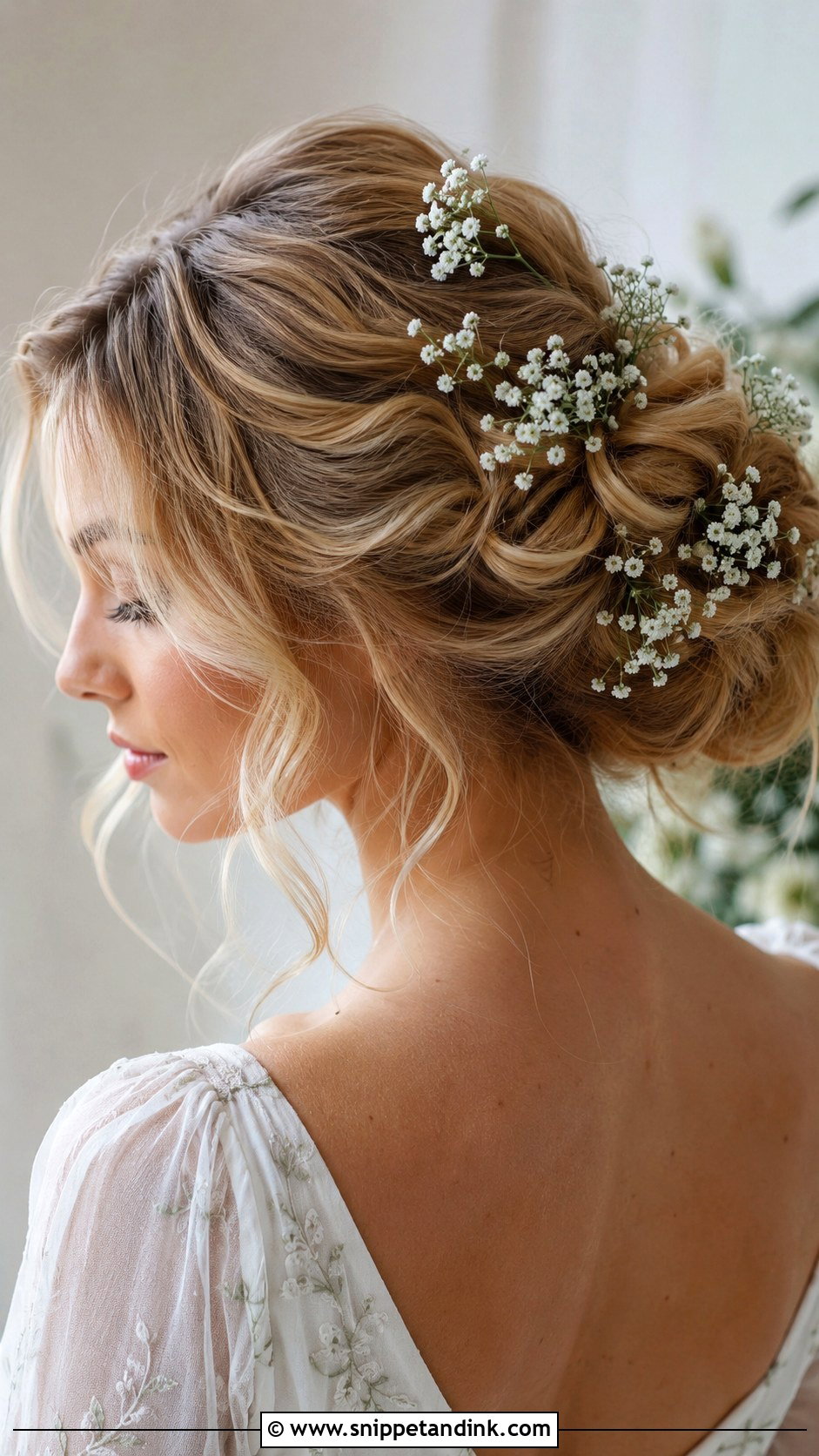 Romantic Updo With Babys Breath - Snippet and Ink - 25 Hair Up Dos for Weddings