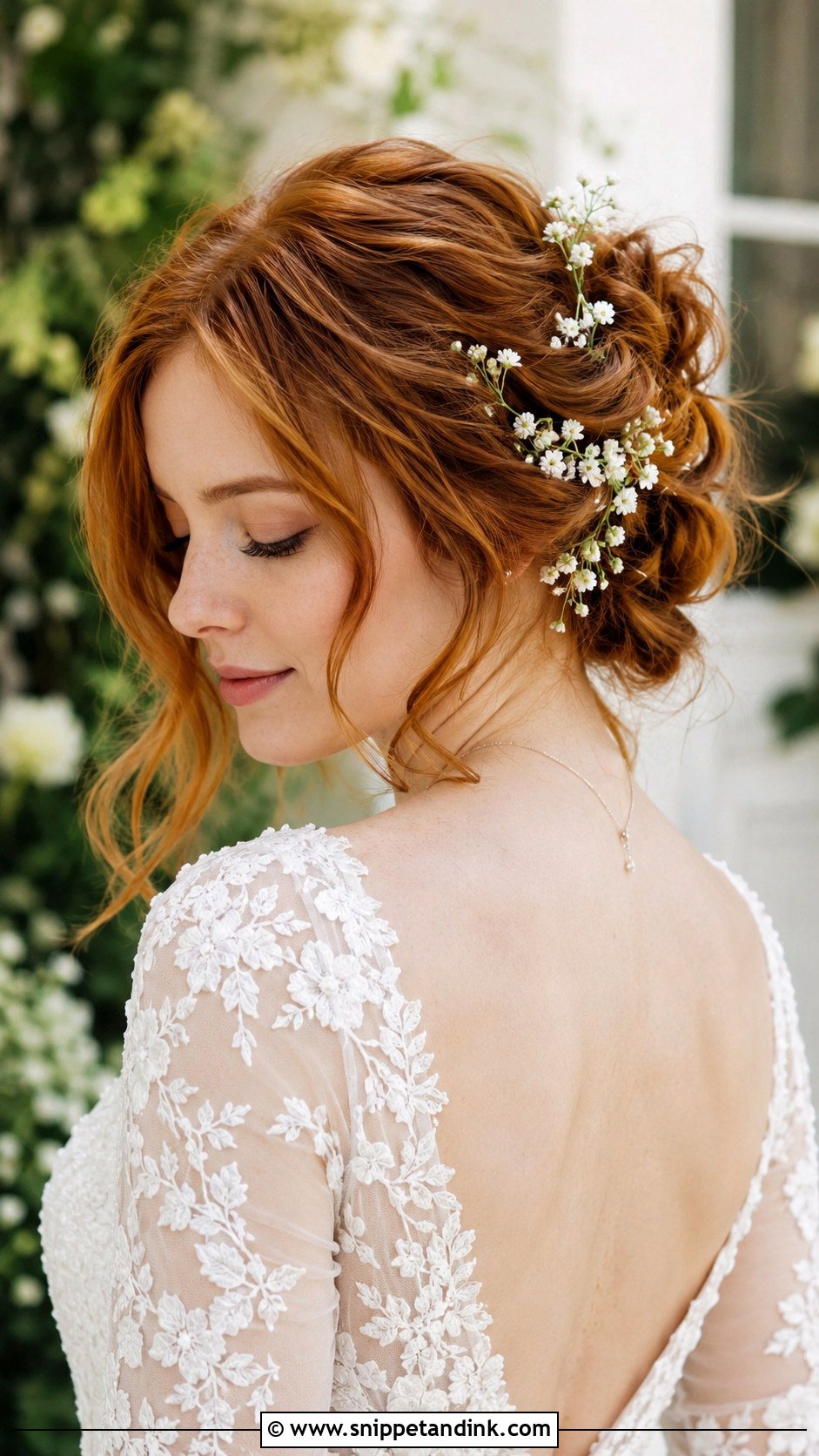 Romantic Updo With Babys Breath - Snippet and Ink - 25 Wedding Guest Hair Up Ideas