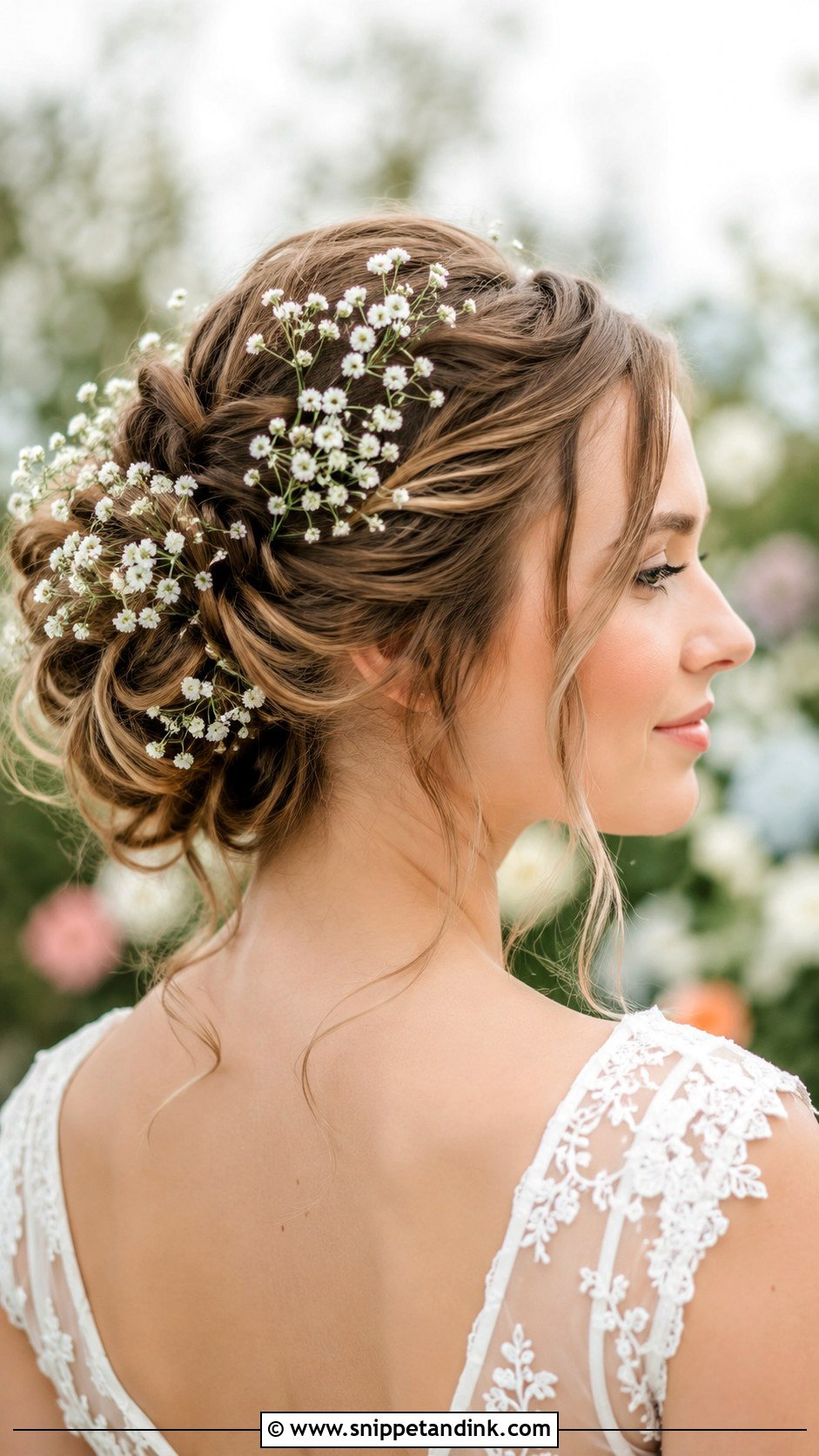 Romantic Updo With Babys Breath - Snippet and Ink - 35 Bride Hair Ideas
