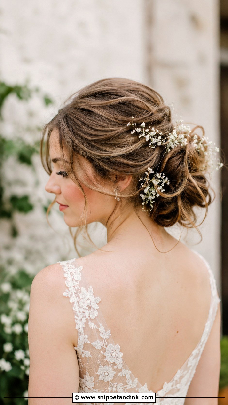 Romantic Updo With Babys Breath - Snippet and Ink - 20 Hair Up for Wedding Ideas