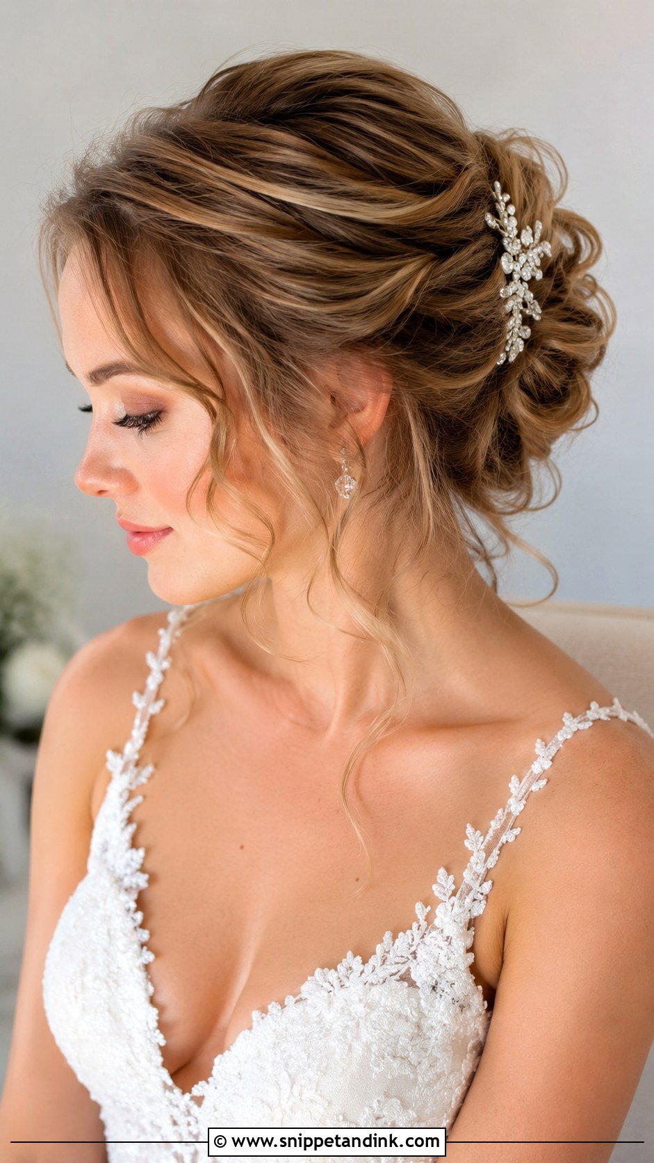 Romantic Updo With Curled Tendrils - Snippet and Ink - 25 Fairytale Wedding Hair Ideas